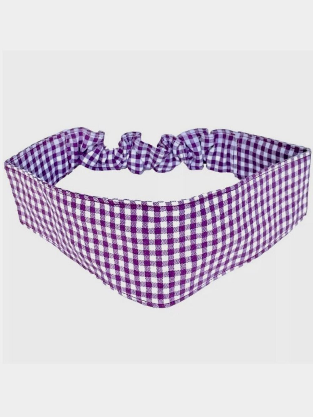 NEW ROYAL PURPLE WHITE GINGHAM PLAID CHECK PREPPY WOMENS EASTER CLEMSON HEADBAND